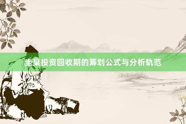 圭臬投资回收期的筹划公式与分析轨范